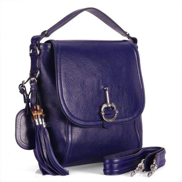 1:1 Gucci 240236 Techno Horsebit Large Shoulder Bags-Blue - Click Image to Close